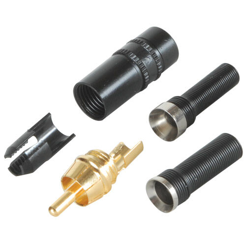 Rean NYS373-0 RCA Plug Connector Black Shell